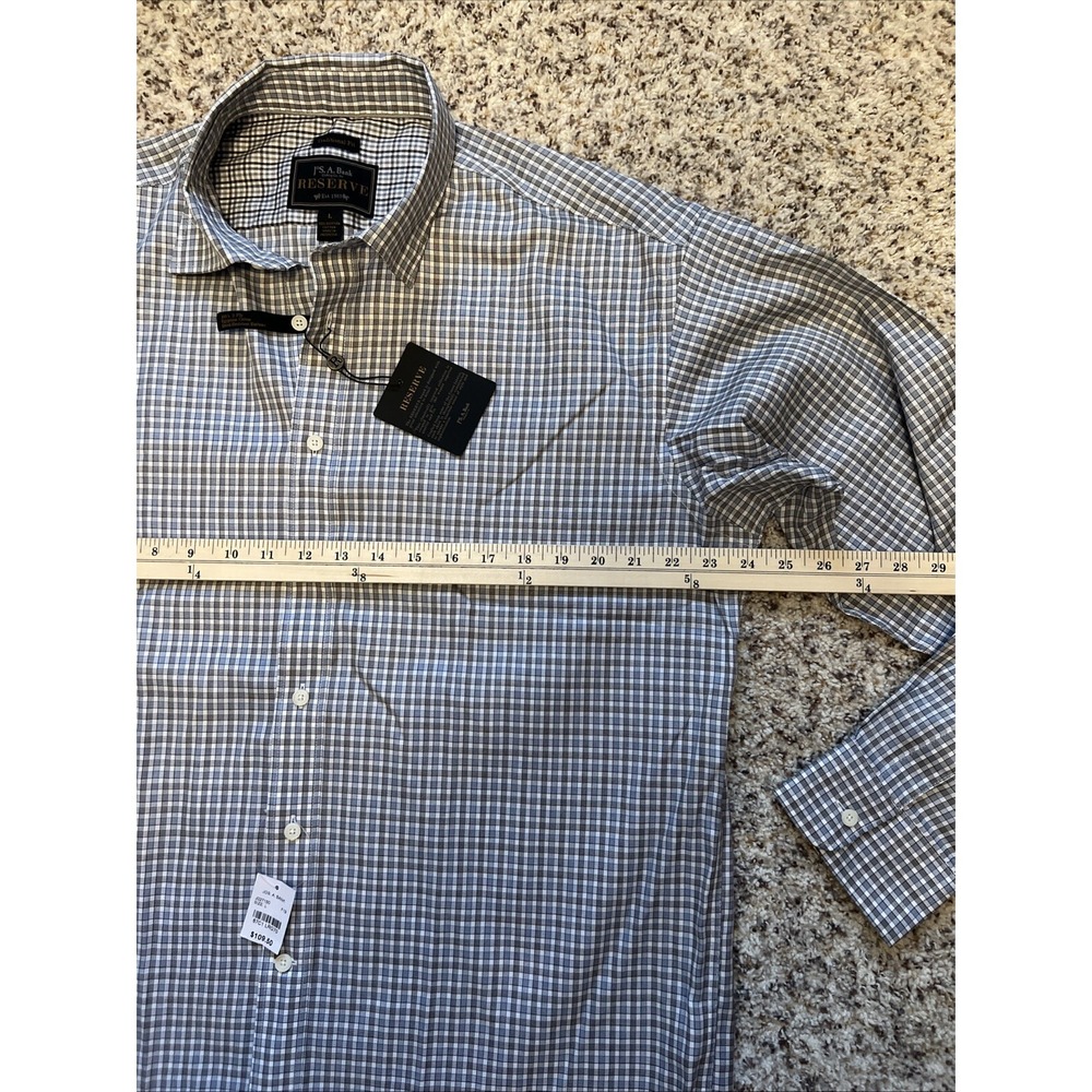 Jos. A. Bank Reserve 100% Egyptian Cotton Tailored Fit Dress Shirt Men Sz L 17 - Picture 6 of 11